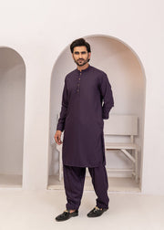Purple Wash & Wear 2-Piece Kurta Set for Men