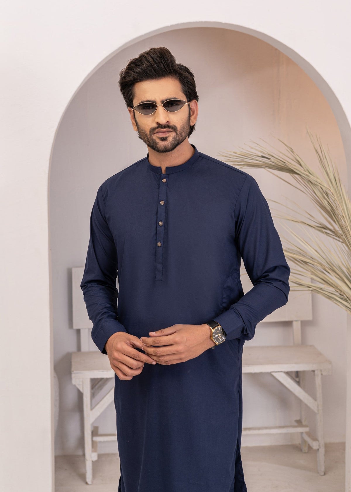 Midnight Blue Wash & Wear 2-Piece Suit for Men