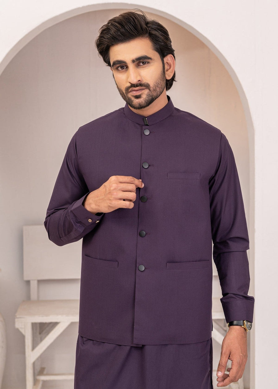 Royal Purple Festive 3-Piece Suit for Men