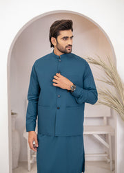 Steel Blue 3-Piece Wash & Wear Suit for Men