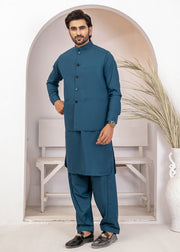 Steel Blue 3-Piece Wash & Wear Suit for Men