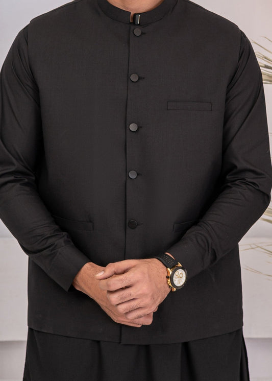 Midnight Black Festive 3-Piece Suit for Men