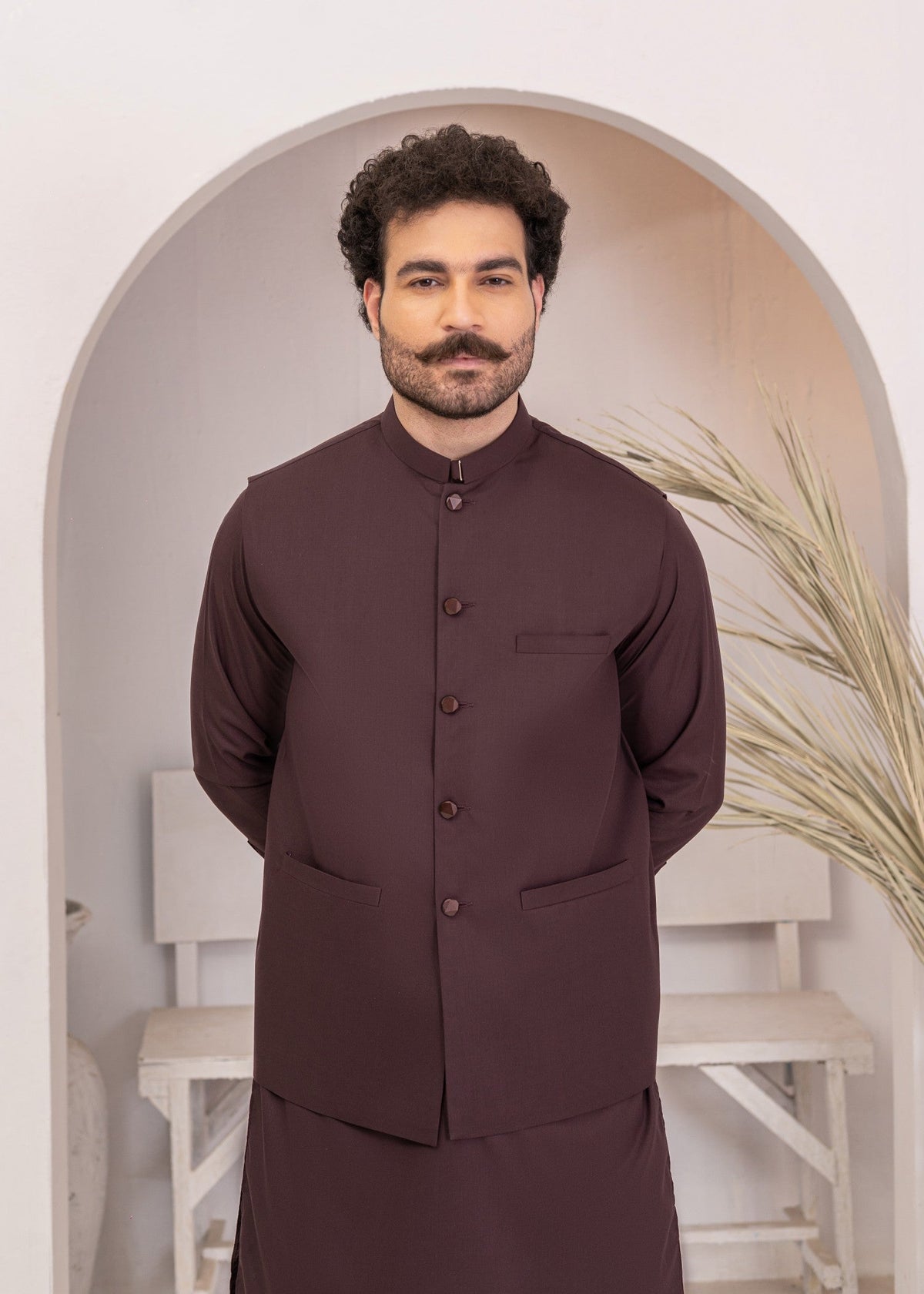 Royal Maroon Festive 3-Piece Suit for Men