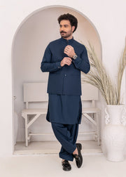 Royal Navy Blue Festive 3-Piece Suit for Men