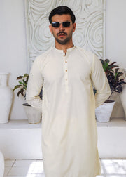 Pearl White Wash & Wear 2-Piece Kurta Set for Men