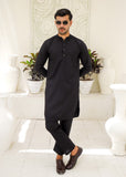 Black Wash & Wear 2-Piece Kurta Set for Men