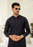 Black Wash & Wear 2-Piece Kurta Set for Men