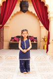 Embroidered Lawn Shirt with Flapper & Silk Dupatta For Girls