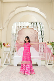 Embroidered Organza Shirt with Sitara Net Dupatta For Girls