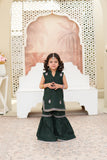 Embroidered Lawn Shirt with Gharara & Chiffon Dupatta For Girls