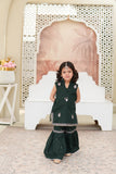 Embroidered Lawn Shirt with Gharara & Chiffon Dupatta For Girls