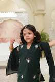 Embroidered Lawn Shirt with Gharara & Chiffon Dupatta For Girls