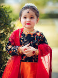 Embroidered Chiffon Lehenga Choli with Sitara Net Dupatta For Girls