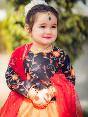 Embroidered Chiffon Lehenga Choli with Sitara Net Dupatta For Girls