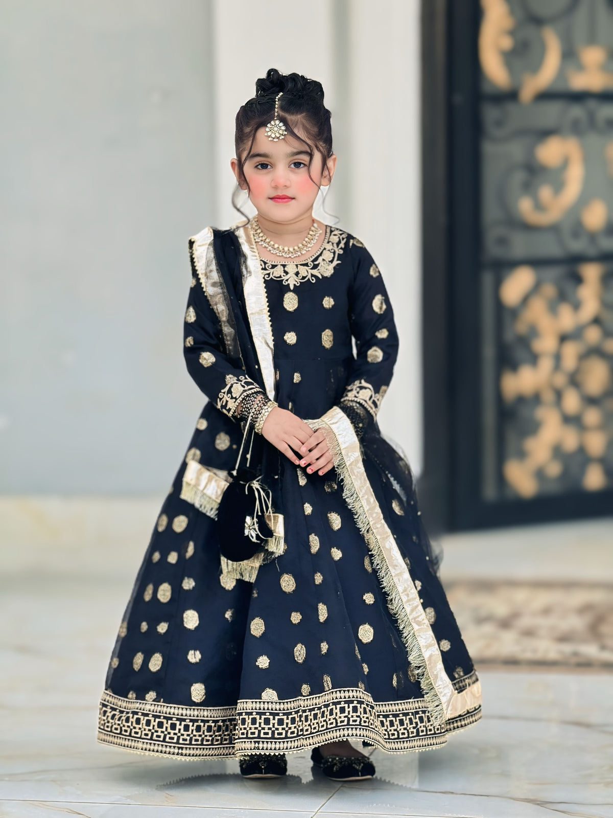 Banarsi Organza Maxi with Sitara Net Dupatta For Girls