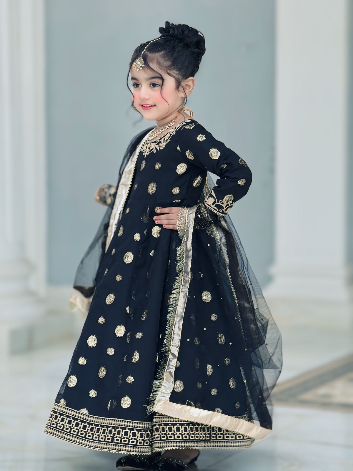 Banarsi Organza Maxi with Sitara Net Dupatta For Girls
