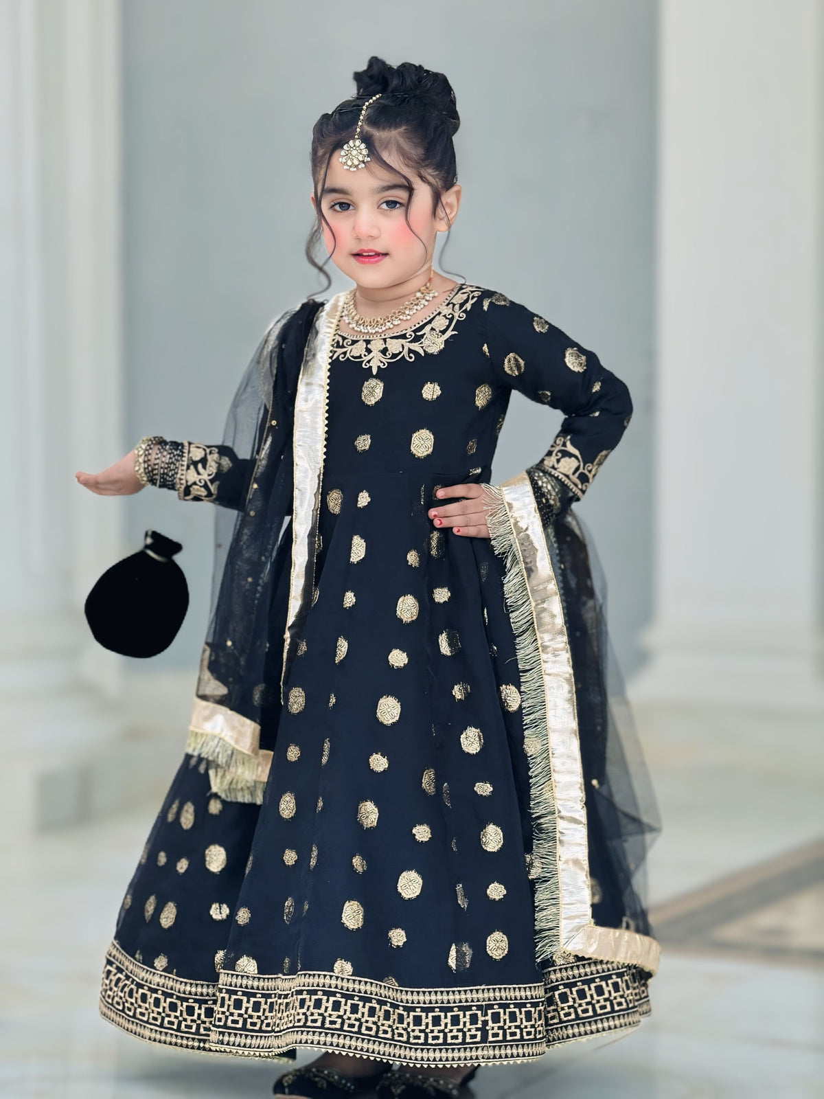 Banarsi Organza Maxi with Sitara Net Dupatta For Girls