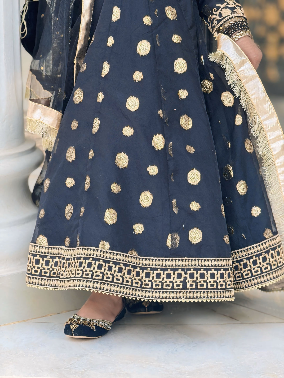Banarsi Organza Maxi with Sitara Net Dupatta For Girls