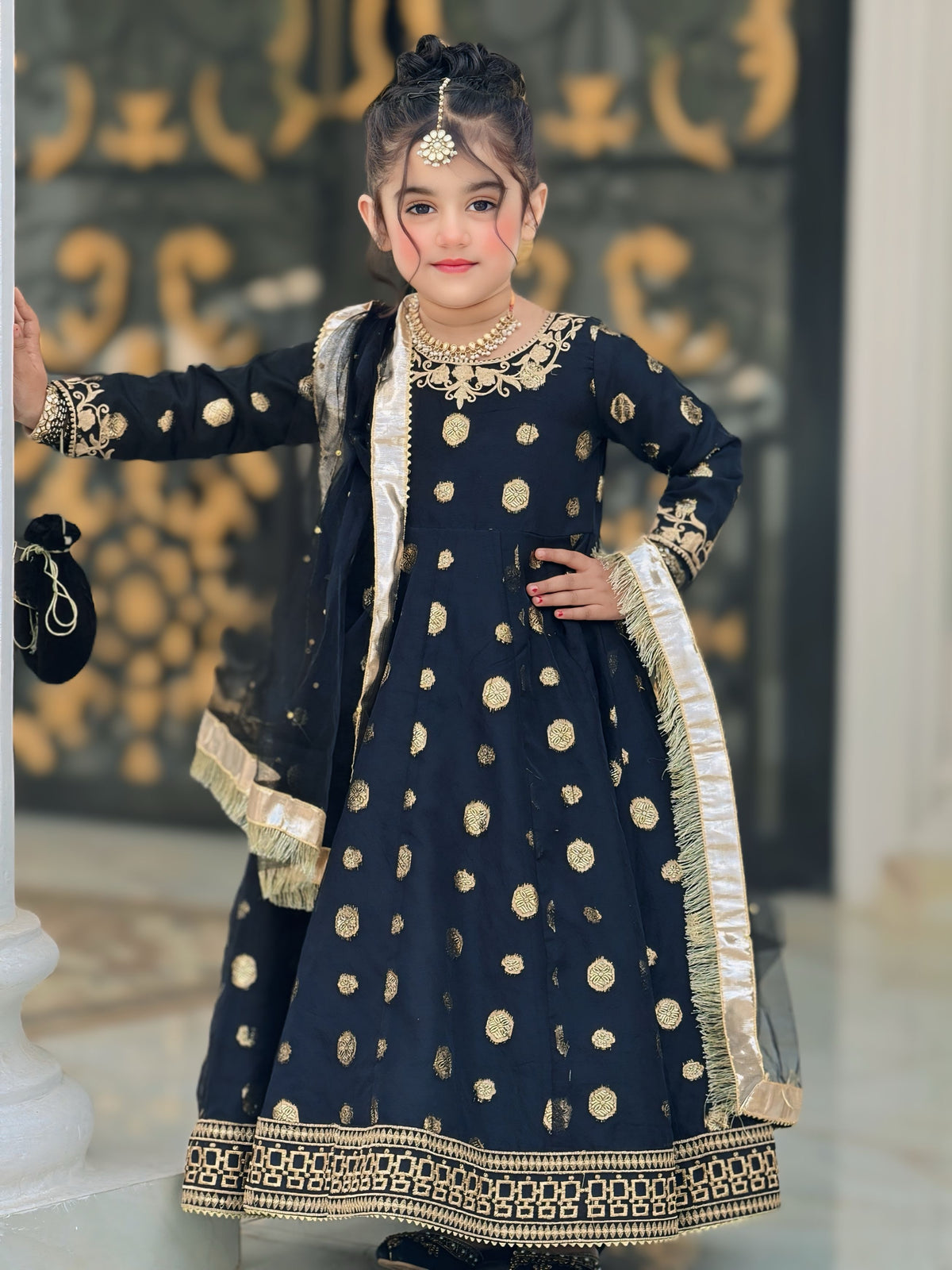 Banarsi Organza Maxi with Sitara Net Dupatta For Girls