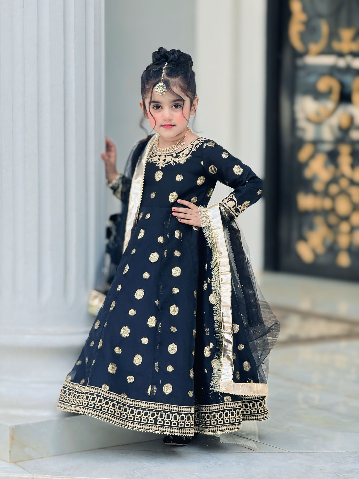 Banarsi Organza Maxi with Sitara Net Dupatta For Girls