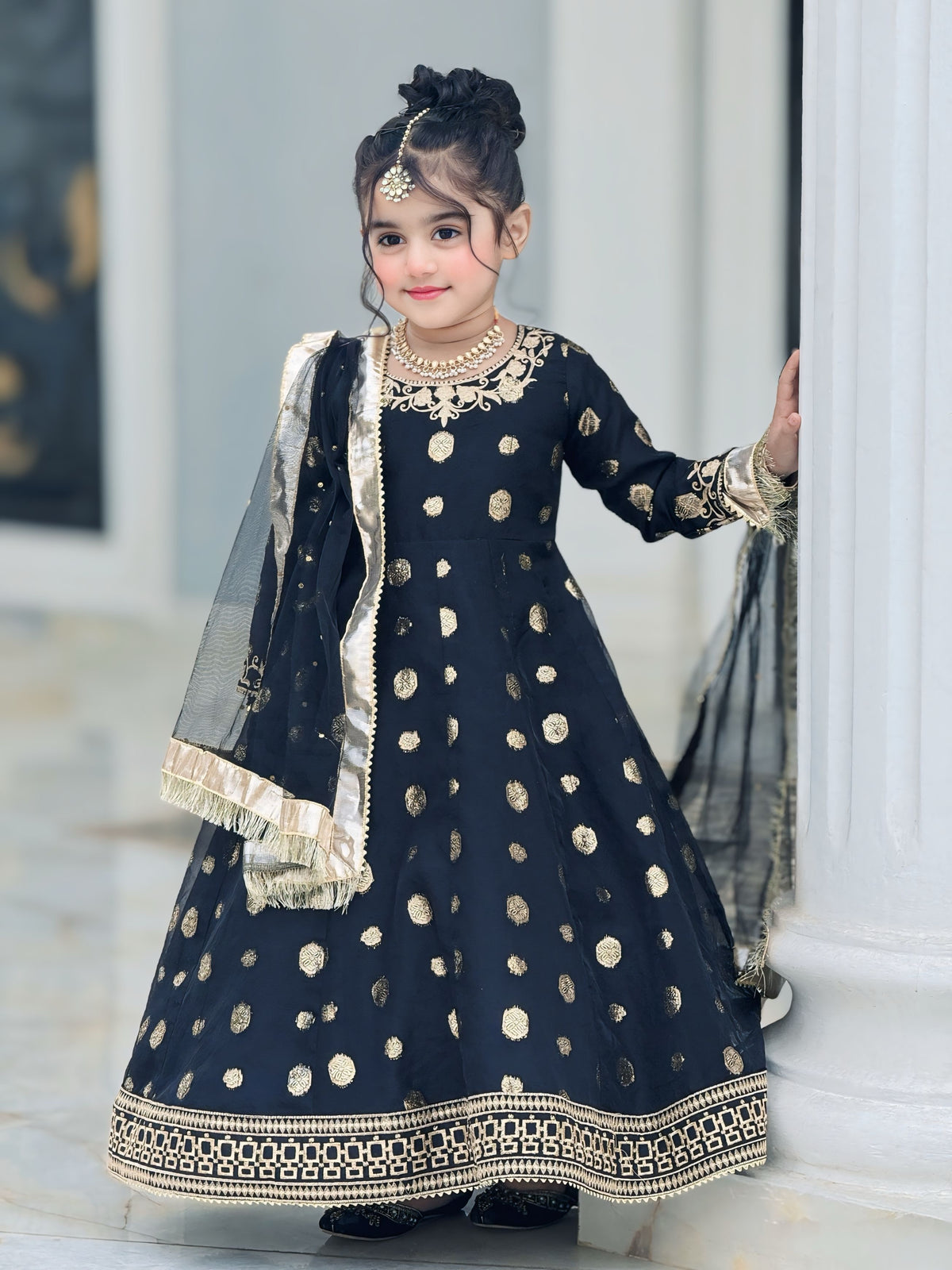Banarsi Organza Maxi with Sitara Net Dupatta For Girls
