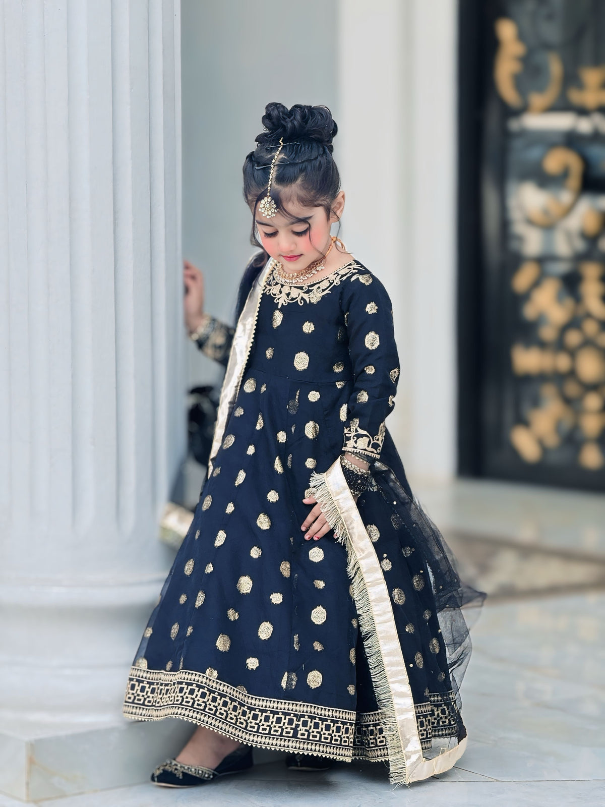 Banarsi Organza Maxi with Sitara Net Dupatta For Girls