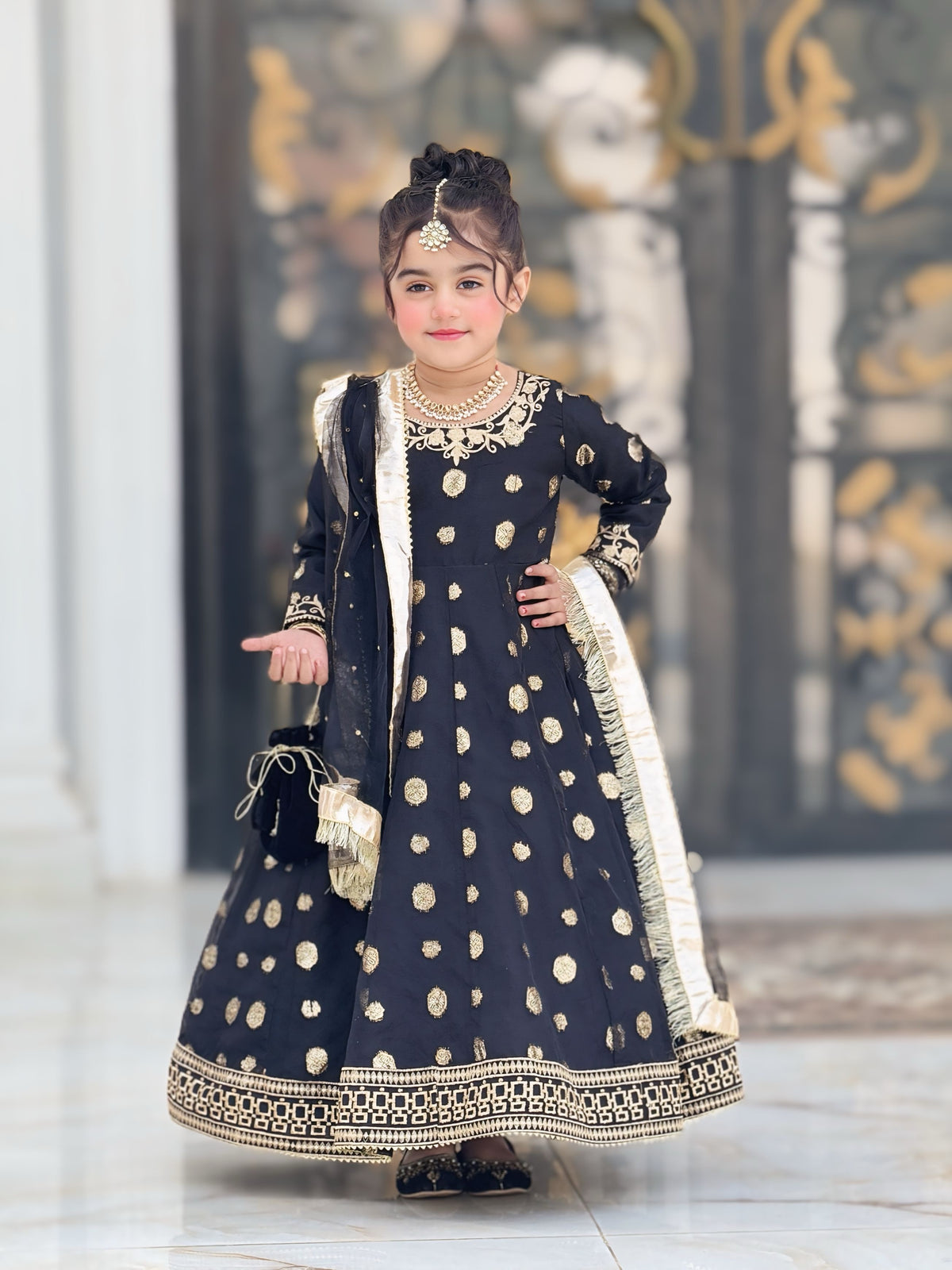 Banarsi Organza Maxi with Sitara Net Dupatta For Girls
