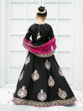 Block Printed Raw Silk Lehenga Choli with Sitara Net Dupatta For Girls
