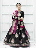 Block Printed Raw Silk Lehenga Choli with Sitara Net Dupatta For Girls