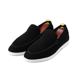 Premium Suede Leather Casual Shoes with White Rubber Sole for Men
