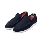 Premium Suede Leather Casual Shoes with White Rubber Sole for Men