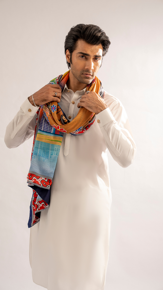 Luxury Men's Guldozi Odhni – Premium Traditional Shawl For Men