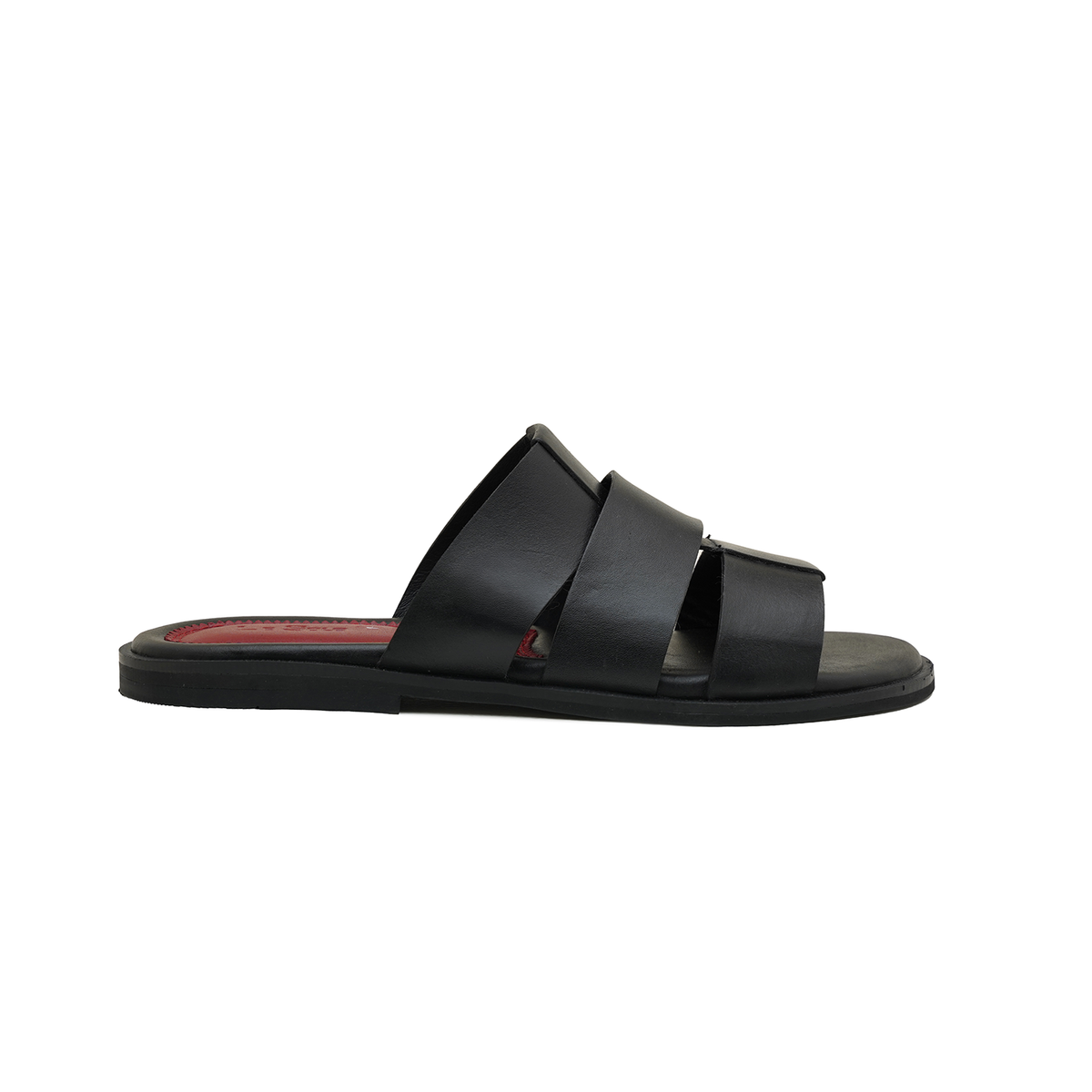 Luxury Black Leather Comfort Slippers For Men