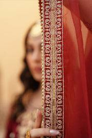 Zeba Maroon Burgundy Velvet Shirt & Sharara with Dupatta For Women