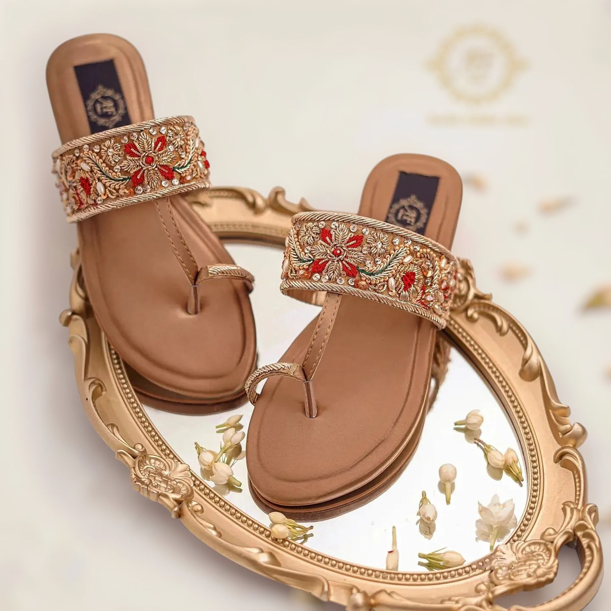 Jwella Kohlapuris - Rich Jewelled Zardozi Worked Kohlapuris For Women