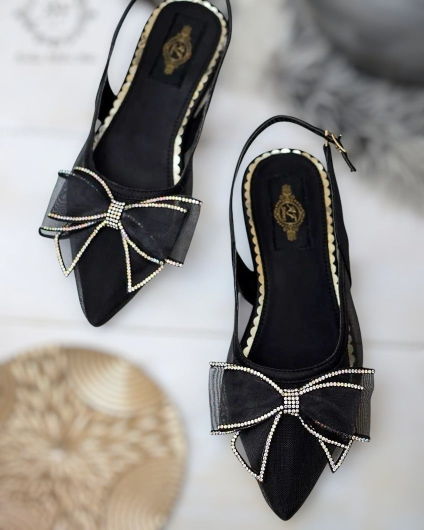 Elegant Bow Pumps in Net For Women