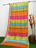 Multi Color Mirror Work Shalmos Silk Dupattas