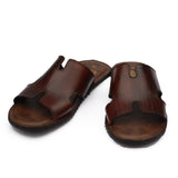 Brown Leather Slippers For Men