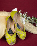 Royal Elegance Gold Embroidered Khussa For Women