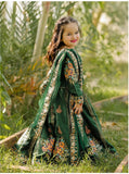 Luxury Block Printed Raw Silk Lehenga Choli For Girls