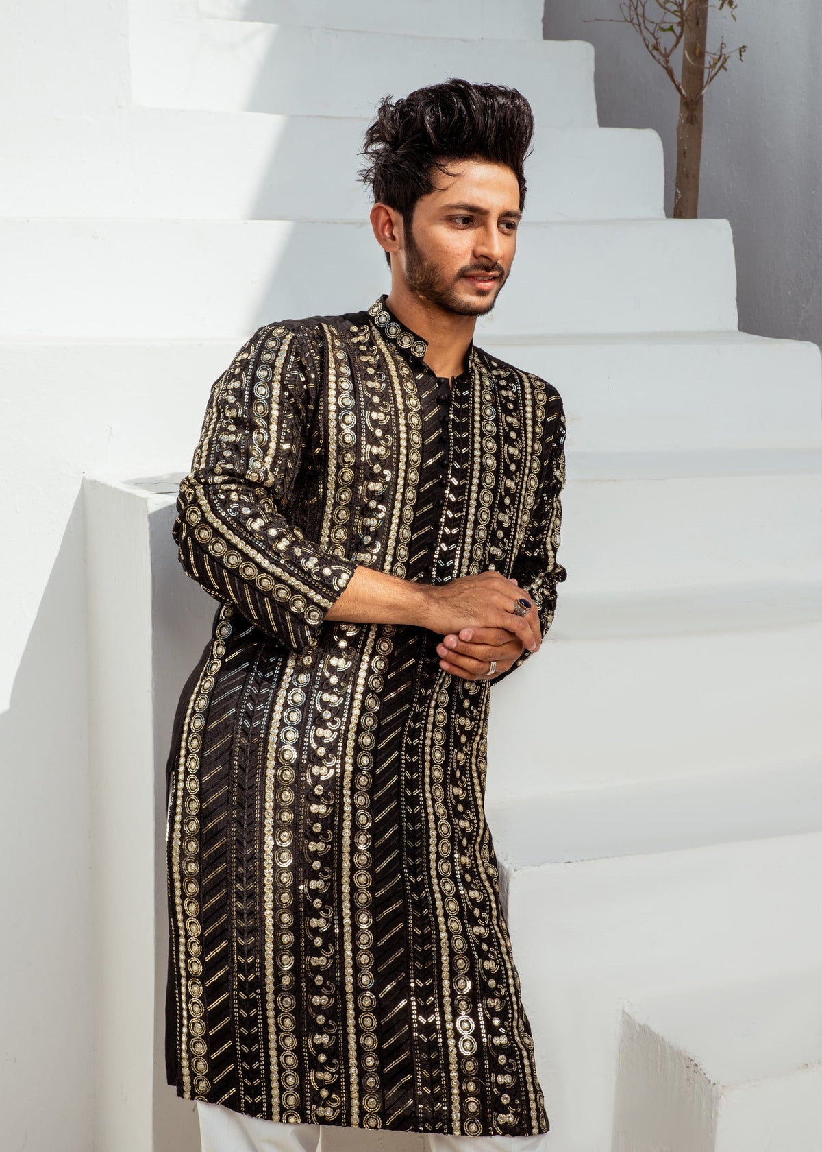 Black Chanderi Kurta Pajama – Elegant & Comfortable For Men