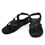 Black Stripe Design Sandals For Men