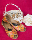 Floral Charm Peep-Toe Khussa For Women