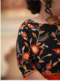 Orange Gotta Tilla Embroidered Lehenga Choli For Girls