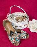 Floral Bloom Peep-Toe Khussa For Women