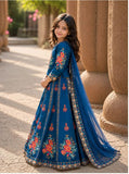 Elegant Block Printed Raw Silk Lehenga Choli For Girls
