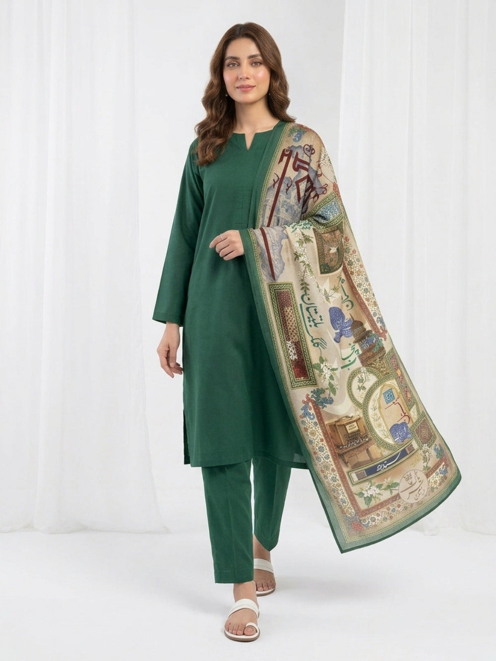 Premium Heritage Printed Poly Lawn Odhni For Women