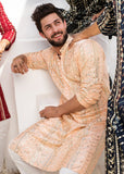 Peach Chanderi Kurta Pajama – Elegant & Refined For Men