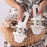 Ibiza Pearl – Elegant Pearl Embellished Slides For Women