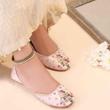 Ombre Oasis Pink Handcrafted Floral Khussa For Women